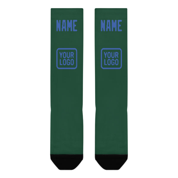 Custom Green Sky Blue Knee-High Sock