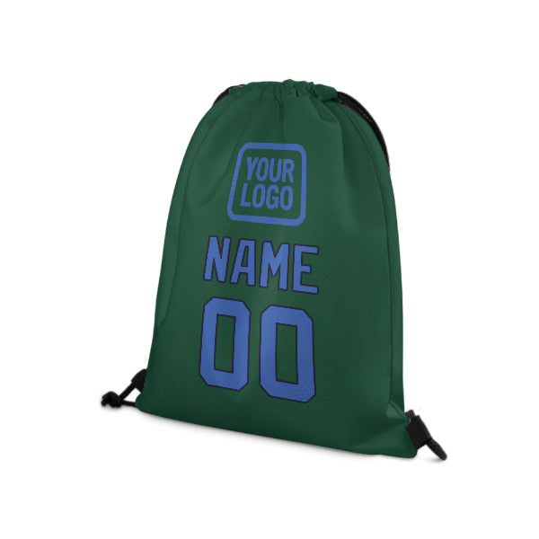 Custom Green Sky Blue Drawstring Bag
