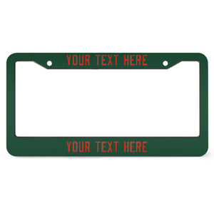 Custom Green Orange Red License Plate Frame