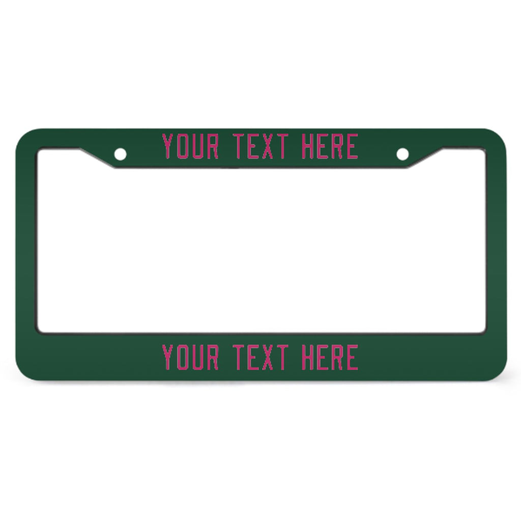 Custom Green Pink License Plate Frame