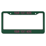 Custom Green Pink License Plate Frame