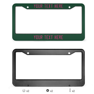 Custom Green Pink License Plate Frame