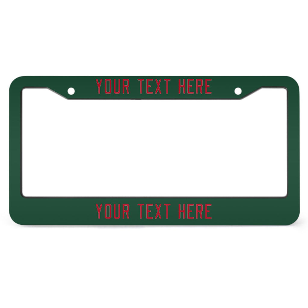 Custom Green Red License Plate Frame