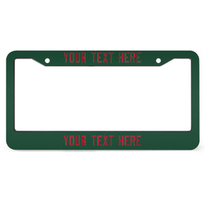 Custom Green Red License Plate Frame