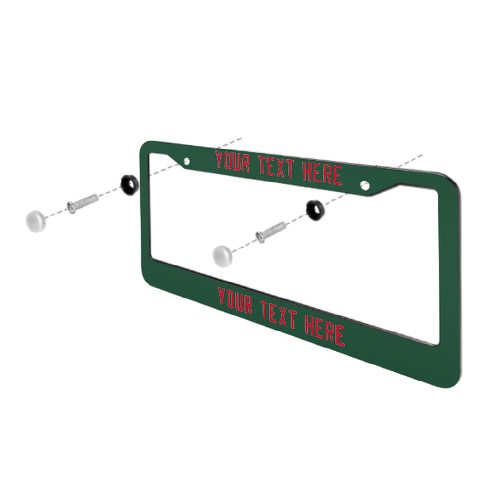 Custom Green Red License Plate Frame