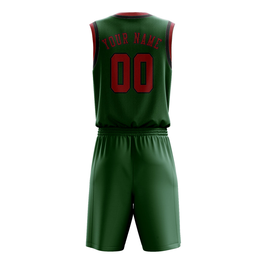 Custom Green Red Basketball Set