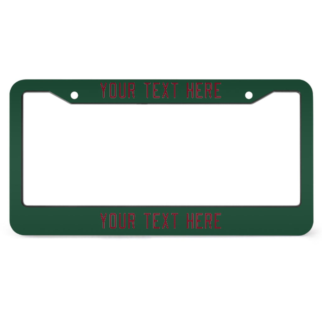 Custom Green Crimson Red License Plate Frame