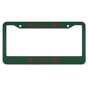 Custom Green Crimson Red License Plate Frame