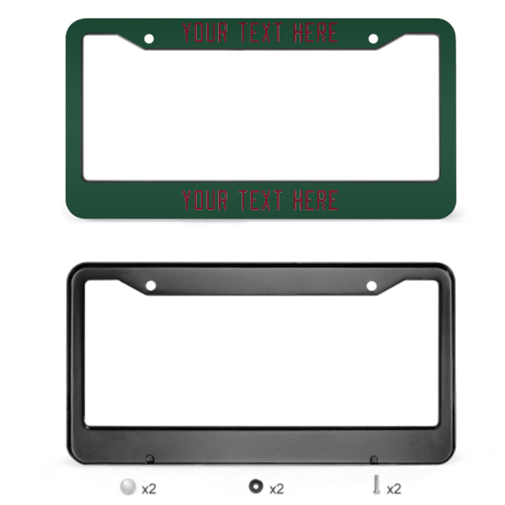 Custom Green Crimson Red License Plate Frame