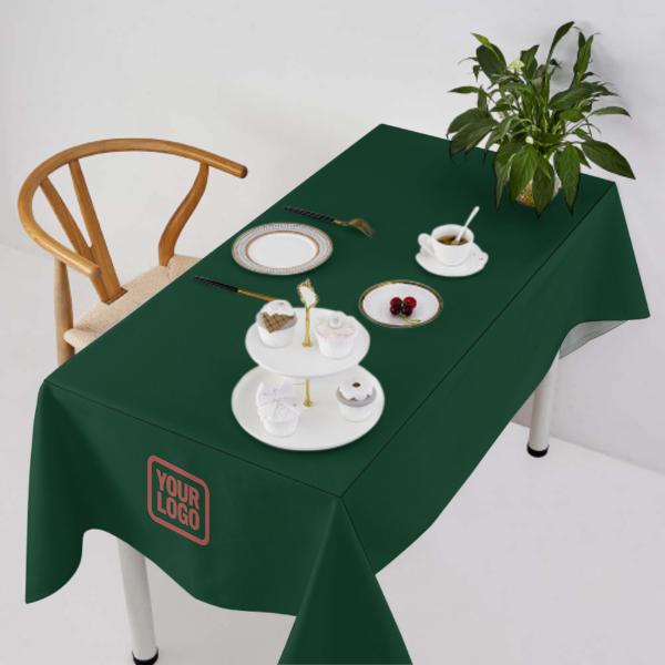 Custom Green Crimson Red Square Table Cloth