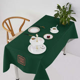 Custom Green Crimson Red Square Table Cloth