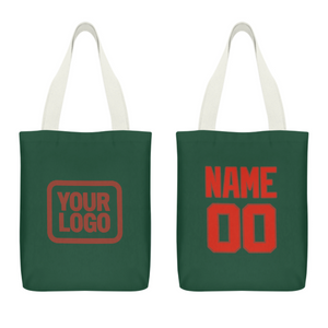Custom Green Orange Red Canvas Tote Bag