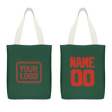 Custom Green Orange Red Canvas Tote Bag