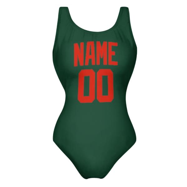 Custom Green Orange Red Swimsuit