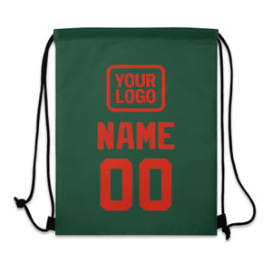 Custom Green Orange Red Drawstring Bag