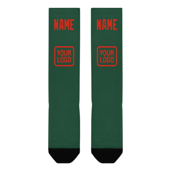 Custom Green Orange Red Knee-High Sock