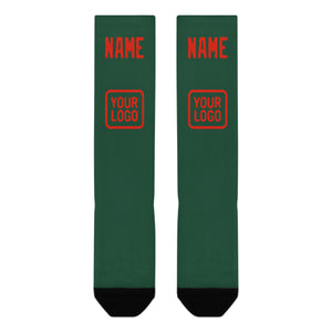 Custom Green Orange Red Knee-High Sock