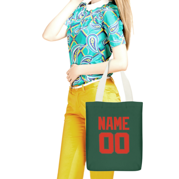 Custom Green Orange Red Canvas Tote Bag