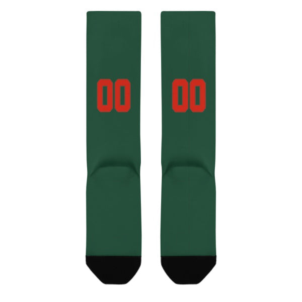 Custom Green Orange Red Knee-High Sock