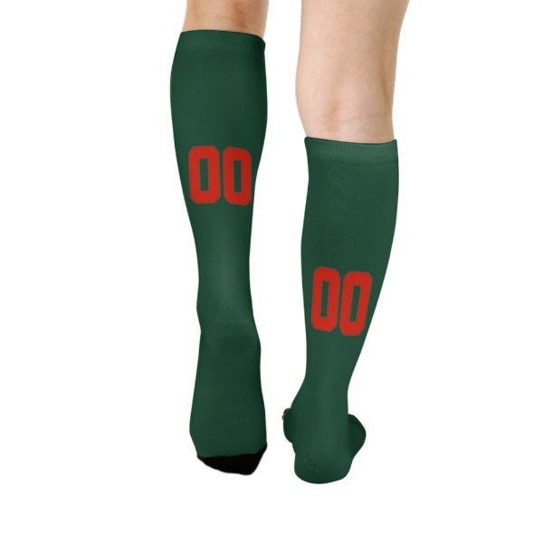 Custom Green Orange Red Knee-High Sock