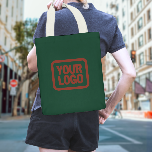 Custom Green Orange Red Canvas Tote Bag