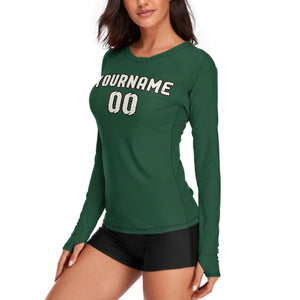 Custom Green Cream Women's Long-Sleeve Shirt