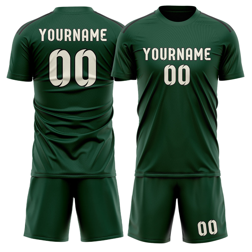 Custom Green Cream Soccer Jersey