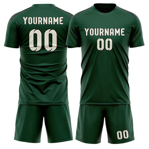Custom Green Cream Soccer Jersey