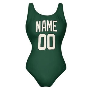 Custom Green Cream Swimsuit