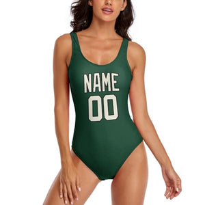 Custom Green Cream Swimsuit