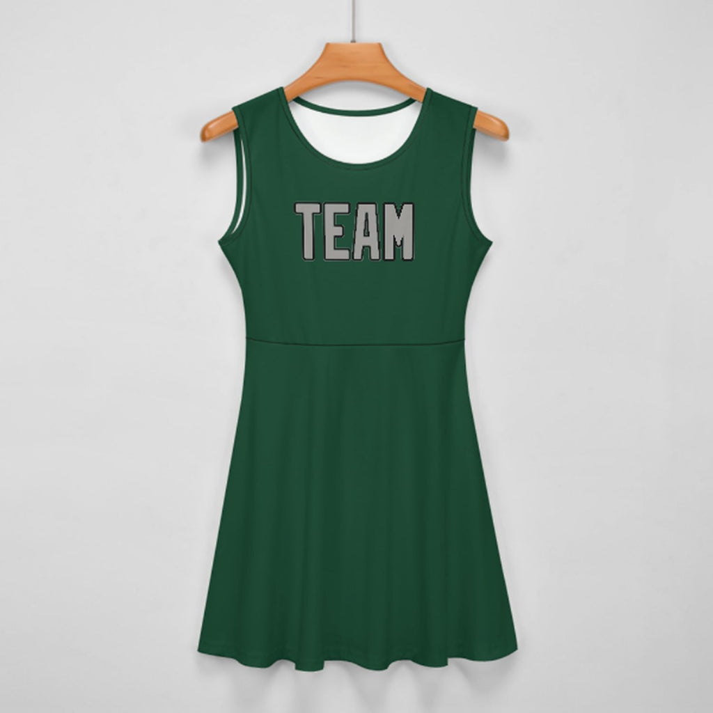 Custom Green Gray Cheerleader Dress