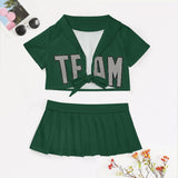 Custom Green Gray Cheerleading Uniform Set