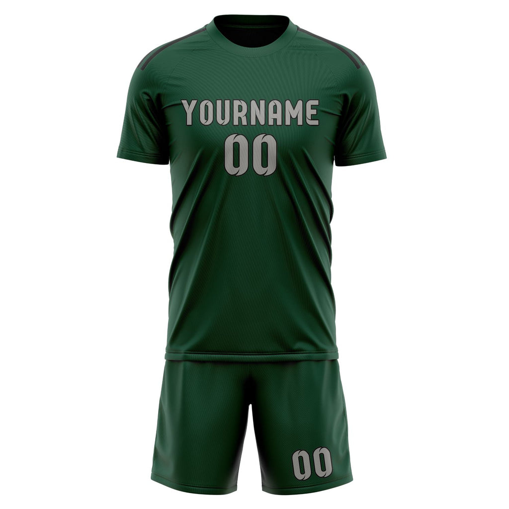 Custom Green Gray Soccer Jersey