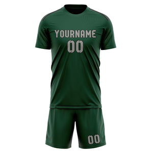 Custom Green Gray Soccer Jersey