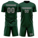 Custom Green Gray Soccer Jersey
