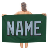 Custom Green Light Blue Beach Towel