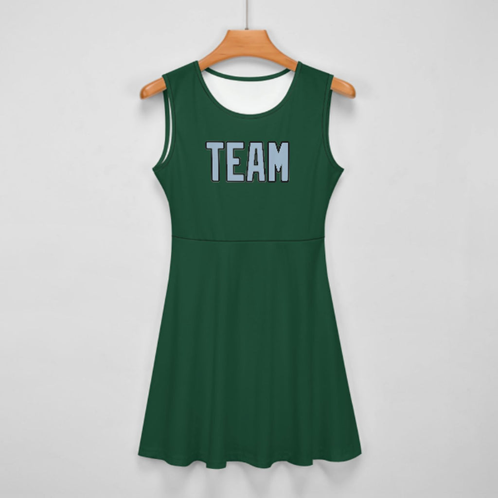 Custom Green Light Blue Cheerleader Dress