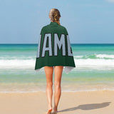 Custom Green Light Blue Beach Towel