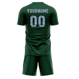 Custom Green Light Blue Soccer Jersey