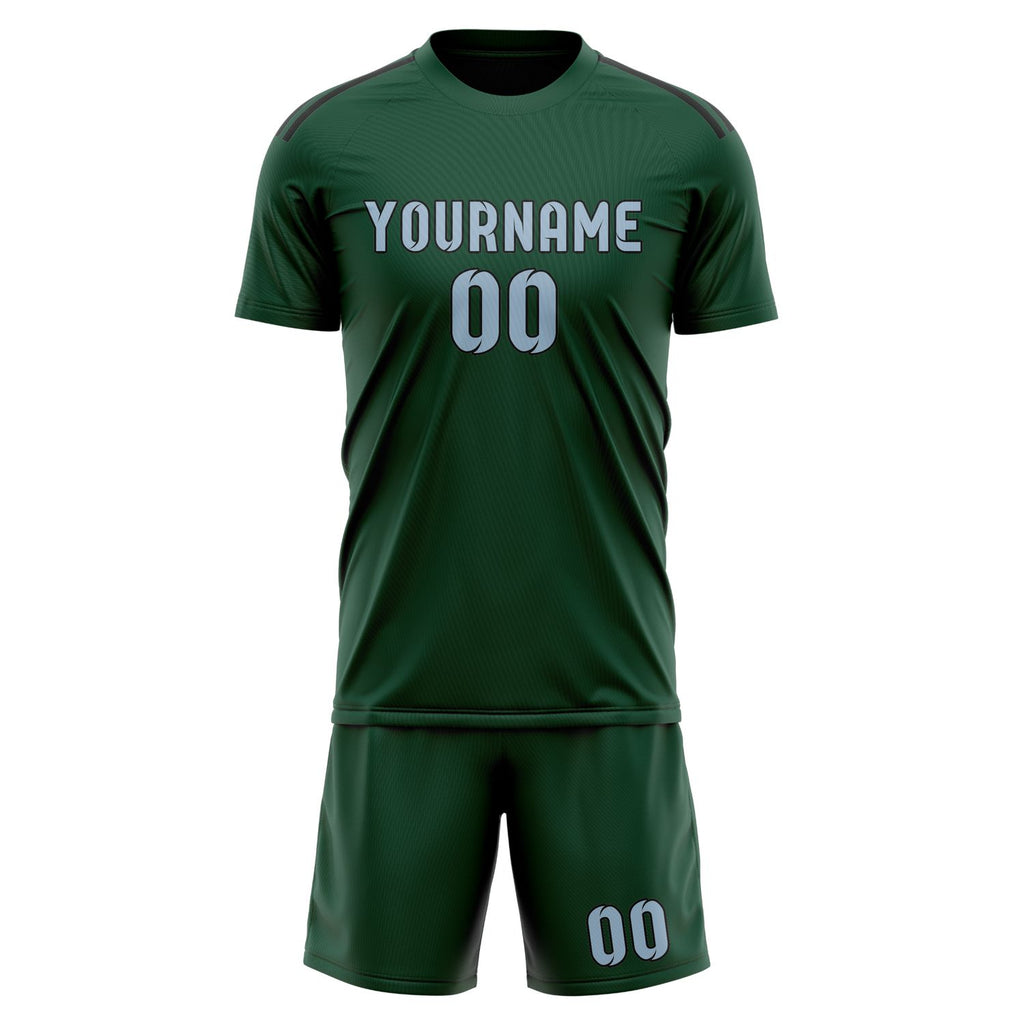 Custom Green Light Blue Soccer Jersey