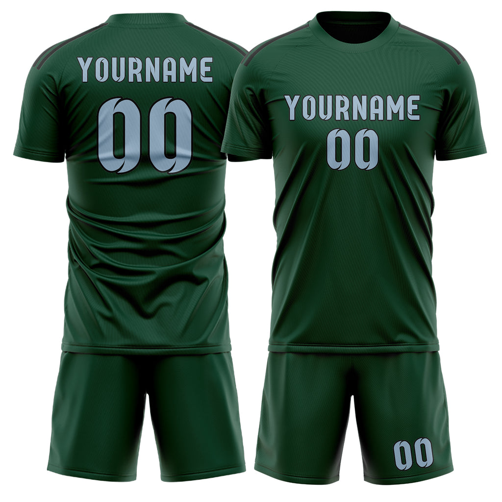 Custom Green Light Blue Soccer Jersey
