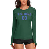 Custom Green Sky Blue Women's Long-Sleeve Shirt