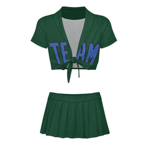 Custom Green Sky Blue Cheerleading Uniform Set