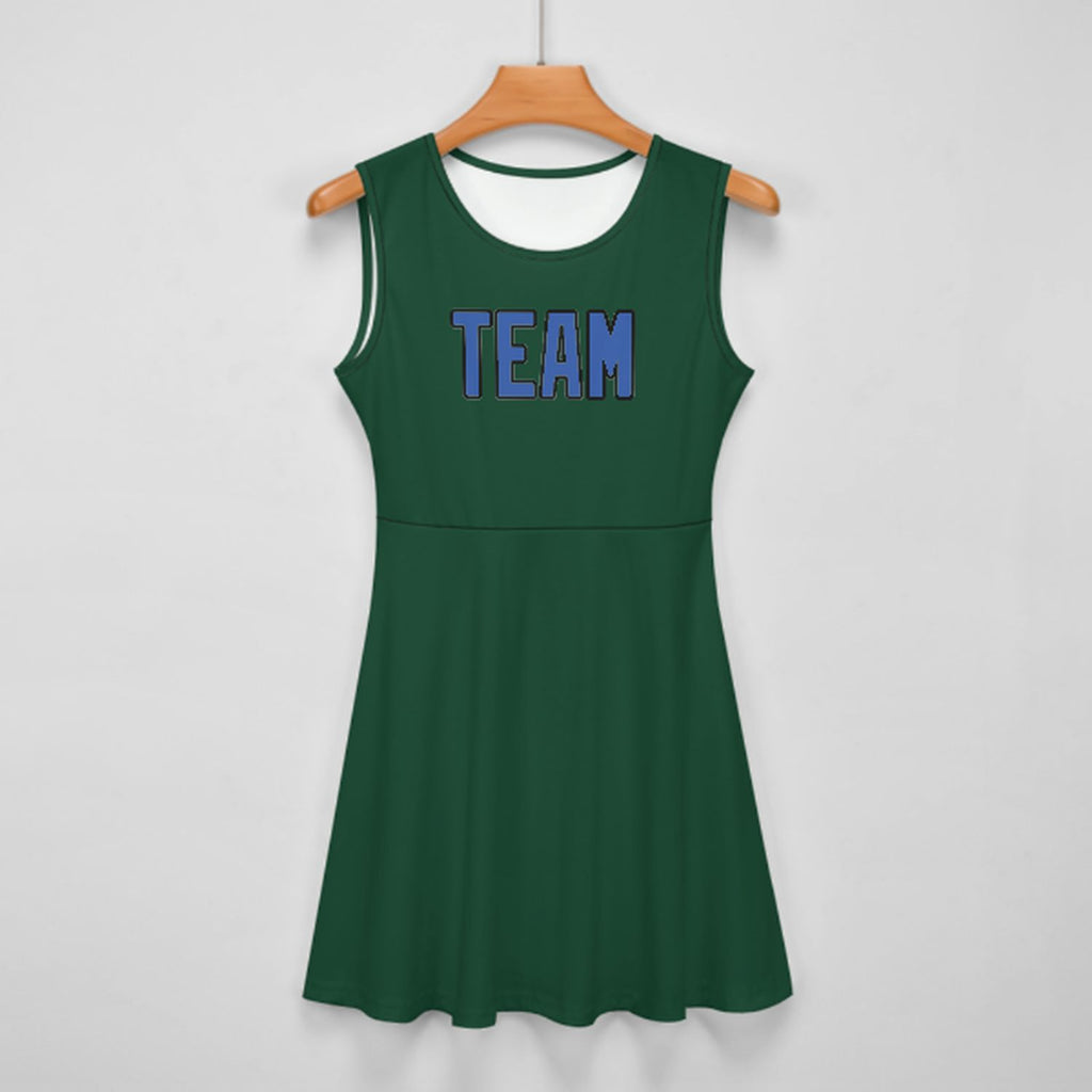 Custom Green Sky Blue Cheerleader Dress