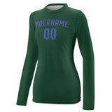 Custom Green Sky Blue Women's Long-Sleeve Shirt