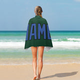 Custom Green Sky Blue Beach Towel