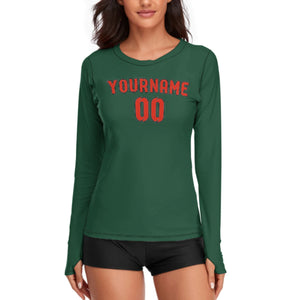 Custom Green Orange Red Women's Long-Sleeve Shirt