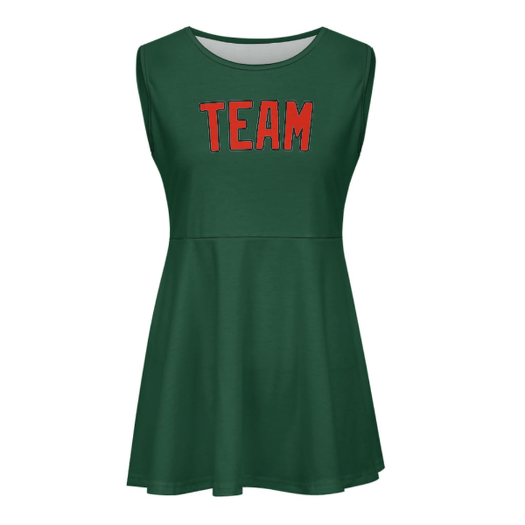 Custom Green Orange Red Cheerleader Dress