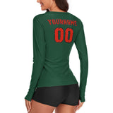 Custom Green Orange Red Women's Long-Sleeve Shirt