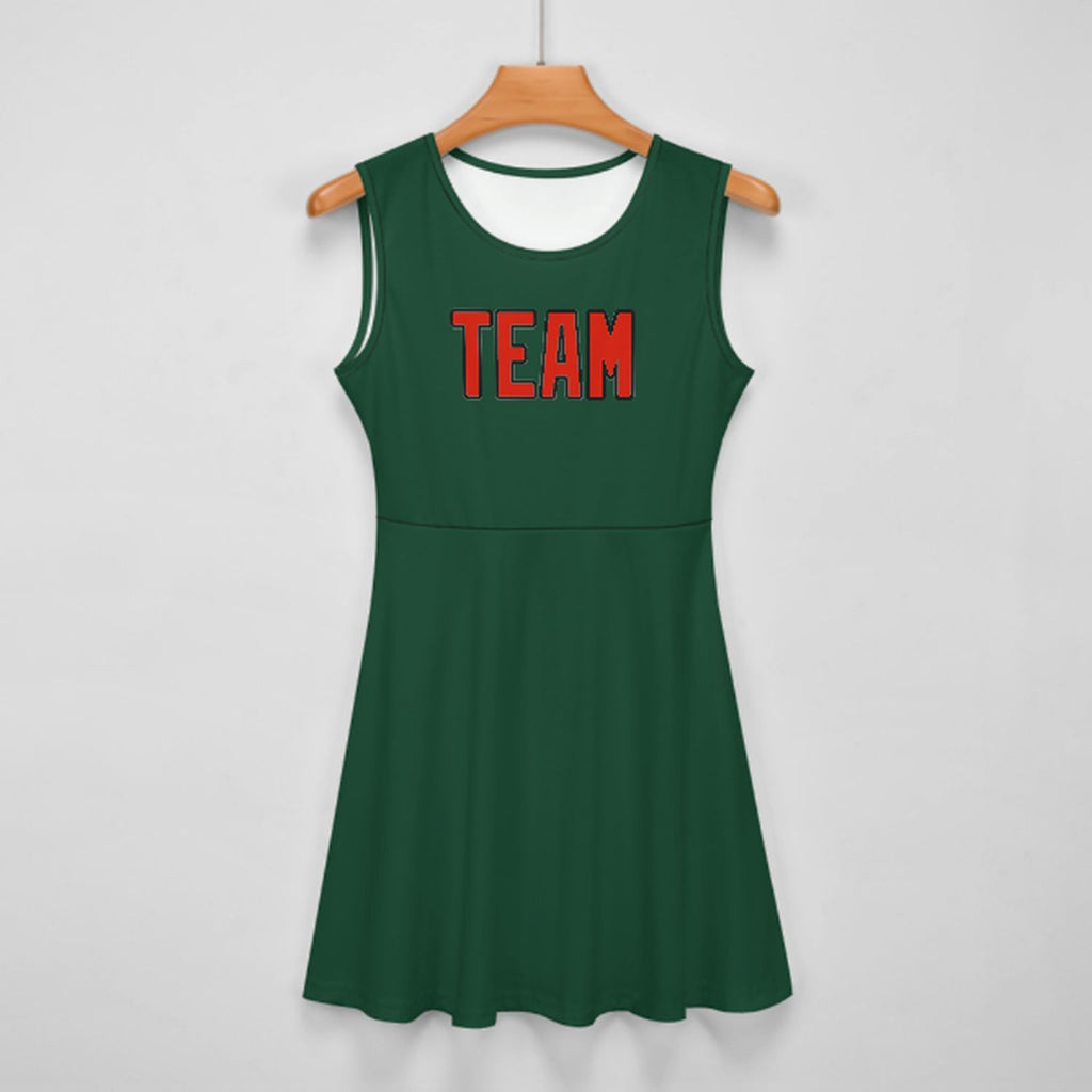 Custom Green Orange Red Cheerleader Dress